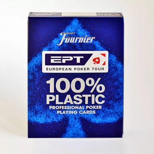 Póker kártya, kék, Fournier EPT, 100 % plasztik, Jumbo Index
