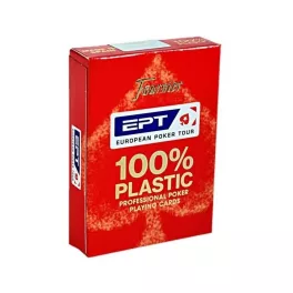   Póker kártya, piros, Fournier EPT, 100 % plasztik, Jumbo Index