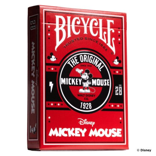 Bicycle kártya Disney Classic Mickey egér piros, minőségi plasztik bevonatú papír kártya