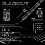 Dart szett steel Winmau Blackout, 90% wolfram 24g