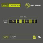 Dart szett Winmau steel MvG Ambition 24g, BRASS