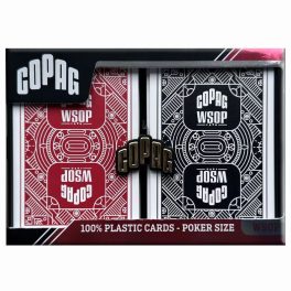   Póker kártya 100% plasztik COPAG WSOP 2024, Jumbo index, fekete-piros dupla pakli
