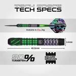 Darts szett steel Winmau Mike Maloney SS1, 22g 90% wolfram