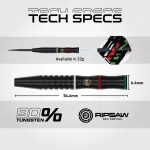 Darts szett steel Winmau Peter Wachiuri 22g, 90% wolfram