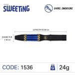 Darts szett steel Winmau Rashad Sweeting 24g, 90% wolfram