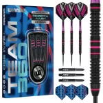 Darts szett steel Winmau Team 360 Rebecca Allen 24g, 90% wolfram
