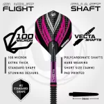 Darts szett steel Winmau Team 360 Rebecca Allen 24g, 90% wolfram