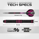Darts szett steel Winmau Team 360 Rebecca Allen 24g, 90% wolfram