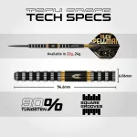 Darts szett steel Winmau Alex Spellman, 22g 90% wolfram