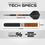 Darts szett steel Winmau Team 360 Ben Townley 23g, 90% wolfram