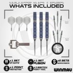 Dart szett steel Winmau SP Lunaris Parallel 23g, 90% wolfram