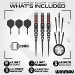 Darts szett steel Winmau SP Fornax Torpedo, 90% wolfrám