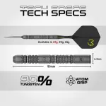 Darts szett steel Winmau SP MvG Signature Edition, 90% wolfrám