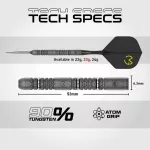 Darts szett steel Winmau SP MvG Signature Edition, 90% wolfrám
