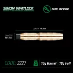 Darts szett soft Winmau SIMON WHITLOCK brass 18 g