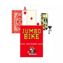 Modiano  JUMBO BIKE TROPHY póker kártya 2 Jumbo Index piros 100% plasztik