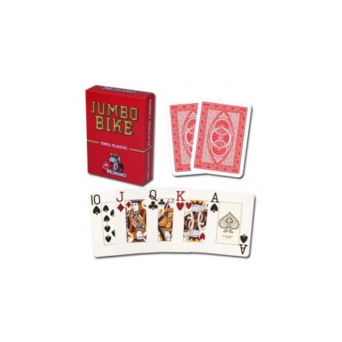 Modiano  JUMBO BIKE TROPHY póker kártya 2 Jumbo Index piros 100% plasztik