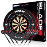 Darts tábla Winmau Blade 6 falvédővel, két szett nyíllal, startvonallal, kiszállóval