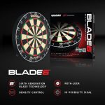 Darts tábla Winmau Blade 6 falvédővel, két szett nyíllal, startvonallal, kiszállóval