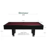 Dynamic Eliminator biliárd asztal, pool, 8'as méret, fekete