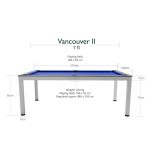 Dynamic Vancouver II. 7' biliárd-étkező asztal matt szürke