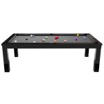 Rasson Penelope 8' biliárdasztal-étkező asztal magas fényű fekete