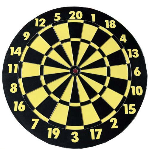Darts tábla, papírból, hobbi célra, sárga
