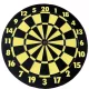 Darts tábla, papírból, hobbi célra, sárga