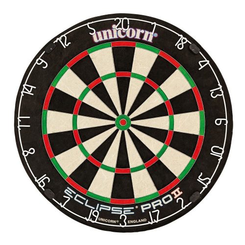 Darts tábla, Unicorn Eclipse Pro2 PDC, élezett dróttal, verseny minőségű, sisalból