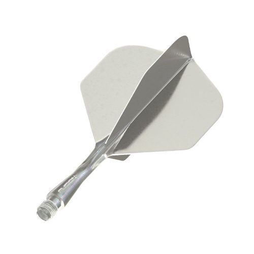 Darts toll és szár egyben Winmau Fusion átlátszó szürke, No2 toll és rövid szár