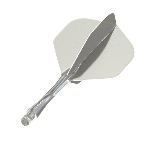 Darts toll és szár egyben Winmau Fusion átlátszó szürke, No2 toll és közepes szár