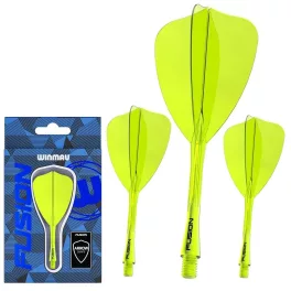   Darts toll és szár egyben Winmau Fusion Arrow toll és rövid szár, átlátszó sárga