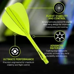 Darts toll és szár egyben Winmau Fusion Arrow toll és rövid szár, átlátszó sárga