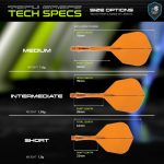 Darts toll és szár egyben Winmau Fusion No6 toll és hosszú szár, átlátszó narancssárga