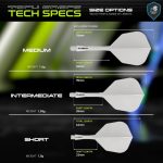 Darts toll és szár egyben Winmau Fusion No6 toll és hosszú szár, átlátszó fehér