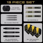 Darts szett steel Harrows QP Chizzy, 23g 90% wolfram