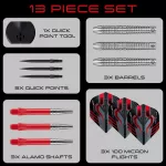 Darts szett steel Harrows QP Damon Heta Natural, 21g 90% wolfram