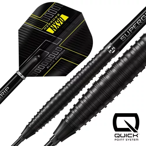 Darts szett steel Harrows QP NX90 Black Edition, 26g 90% wolfram