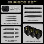 Darts szett steel Harrows QP NX90 Black Edition, 26g 90% wolfram