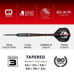 Dart szett steel Harrows Ryan Searle Series 3, Quick Point, 26g, 90% wolfram