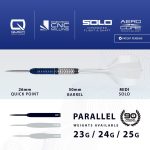 Dart szett steel Harrows Geo Parallel, Quick Point, 24g, 90% wolfram