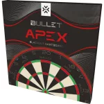 Darts tábla Bullet Apex Black Edition, verseny minőségű, élezett dróttal