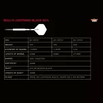 Darts szett steel Bull's Lightning Black, 21g 90% wolfrám
