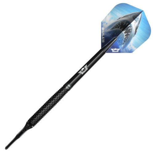 Darts szett soft Bull's Shark Pro Black 20g, 90% wolfrám