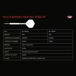 Darts szett steel Bull's Bronzo True 23g, 90% wolfrám