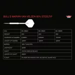 Darts szett steel Bull's Marvin van Velzen 22g, 95% wolfrám