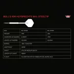 Darts szett steel Bull's Kim Huybrechts 22g, 95% wolfrám