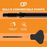 Darts szett steel Bull's CP Max Hopp, 24g 95% wolfram