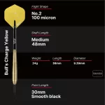 Darts szett steel Bull's Charge sárga, 24g brass