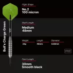 Darts szett steel Bull's Charge zöld, 22g acél